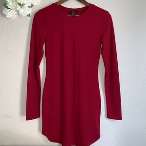 Forever 21 Red Long Sleeve Dress